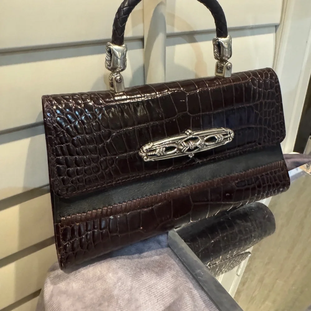Brighton Elegant‎ Brown Crocodile-Embossed Women's Bag
